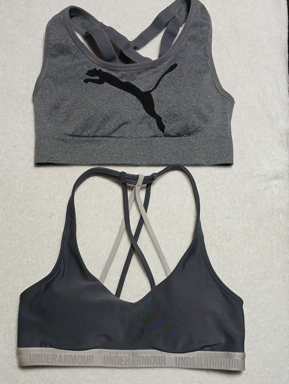 Under Armour Gray & Charcoal Crisscross Sports Bralette Duo
